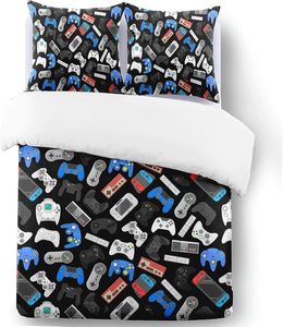 Juego de Fundas de Edredón y Fundas de Almohada de Microfibra con Diseño de Mando de Videojuegos, 200x200cm, 2 Fundas de Almohada de 65x65cm, Ropa de Cama Resistente a la Decoloración para Niños - Product Image 4