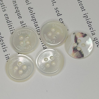 Boutons de chemise en nacre Troca Shell personnalisés 4 trous naturels durables avec nom gravé Style de tige de marque