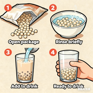 Groothandel Fabrieksdirect Snelkook <span class=keywords><strong>Tapioca</strong></span> Parels Groothandel Bubble Tea Ingrediënten Zwarte Boba Parels Bulk Bubble Tea Topping - Product Image 5