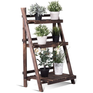Soporte de Madera Maciza para Plantas de Estilo Chino Moderno, Multinivel, para Suculentas, Bonsáis, Interior, Sala de Estar, Almacenamiento - Product Image 1