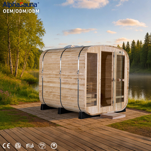 Nuova <span class=keywords><strong>Sauna</strong></span> a Cubo per Esterni in Legno di Cedro Rosso Canadese Puro per 3 Persone - Product Image 1