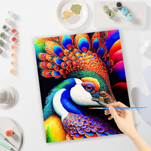 Pintura por Números, Colorido Pavo Real, Dibujo sobre <span class=keywords><strong>Lienzo</strong></span> <span class=keywords><strong>para</strong></span> Decoración del Hogar, Kits de Pintura, Regalo DIY, 40x50cm/16x20 pulgadas - Product Image 4
