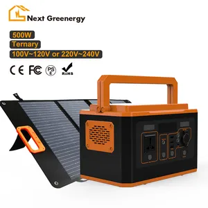 Nextgreenergy 500W bateria do sistema solar para armazenamento de energia solar home ups gerador portátil com painel concluído conjunto