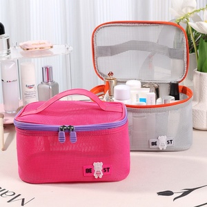 Nueva venta al por mayor de viaje de gran capacidad de moda de malla bolsa de cosméticos organizador con cremallera bolsa de maquillaje - Product Image 5