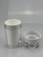Bouteille de rangement double couche en acrylique haut de gamme vide pour suppléments, poudres d'herbes et capsules de vitamines