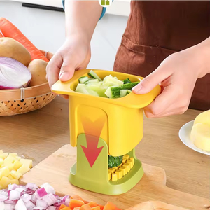 เครื่องหั่นผักแบบใช้มือ 2-in-1 สำหรับหั่นหัวหอม แตงกวา หั่นเต๋า หั่นฝอย และหั่นเต๋าแบบสี่เหลี่ยม ใช้ได้กับมันฝรั่ง - Product Image 2