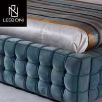 Vente en gros d'usine de meubles nouveau design de lit de luxe bas quantité minimale de commande lit king size villa king size rembourré design italien