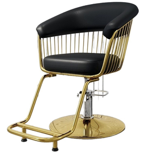 Chaise de coiffure rotative en fer de couleur personnalisée avec ascenseur pour les salons de coiffure, utilisée pour la coupe, la teinture et le repassage des métaux en atelier - Product Image 4
