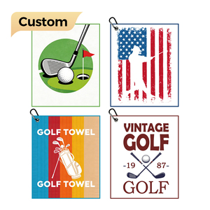 <span class=keywords><strong>Serviette</strong></span> <span class=keywords><strong>de</strong></span> golf en microfibre personnalisée avec mousqueton, séchage rapide, absorbante, pour le nettoyage des clubs <span class=keywords><strong>de</strong></span> golf, cadeau promotionnel - Product Image 1