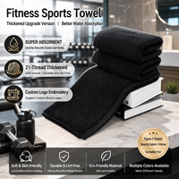 Serviette en coton noir uni, absorbante et douce, pour le visage, avec bord tissé, idéale pour hôtels, spas, salles de bain, usage quotidien et commercial.