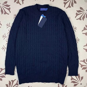 Nouveau <span class=keywords><strong>Pull</strong></span> <span class=keywords><strong>Homme</strong></span> en Coton Anti-Boulochage et Anti-Plis, Tricoté sur Mesure, avec Broderie Frontale Torsadée RL, Collection Hiver Designer - Product Image 3