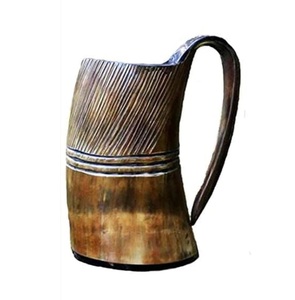 Mug à boire en corne naturelle fait à la main pour la bière, le miel, l'ale et le vin, mug à boire en corne authentique, artisanal, style rustique viking - Product Image 1