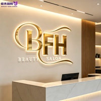 Enseigne rétroviseur LED 3D personnalisée en acier inoxydable, enseigne murale lumineuse, enseigne à lettres LED pour centre de beauté, spa, studio