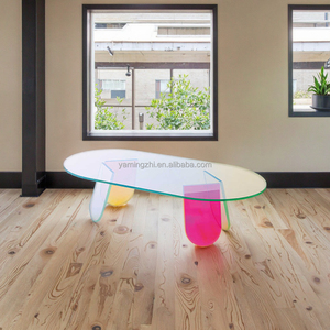 Thiết kế mới biệt thự phòng khách cao trong suốt <span class=keywords><strong>Acrylic</strong></span> Bàn cà phê phong cách hiện đại cầu vồng màu đồ nội thất nhà <span class=keywords><strong>Acrylic</strong></span> bảng phụ - Product Image 6