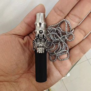 Embout de chicha Erliao en métal et silicone, accessoire de fumage tendance en forme de démon et d'animal avec chaîne - Product Image 4
