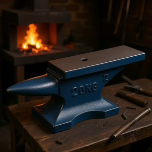 Yunque de hierro fundido azul de 20 kg con un solo cuerno para herramientas de forja de herrero, equipo de metalurgia de grado industrial - Product Image 2