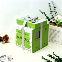 Boîte à gâteau personnalisée de luxe de haute qualité pour gâteaux d'anniversaire, boîte d'emballage en papier de qualité alimentaire avec fenêtre transparente en PET