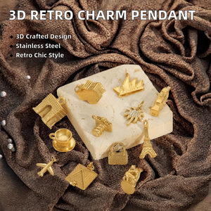Accessori creativi retrò moda semplice Design 3D in acciaio inox Palm Camera borsa La <span class=keywords><strong>Tour</strong></span> <span class=keywords><strong>Eiffel</strong></span> Tower Arc De Triomphe - Product Image 2
