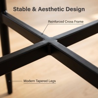 Piétement de chaise en métal noir mat robuste de style français pour revêtement de chaise