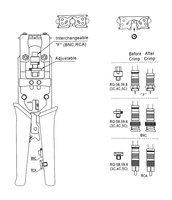 Alicates Pelacables para Cable Coaxial de TV, Herramienta de Crimpado para Conectores BNC RCA F, Cable Coaxial CATV, para RG59 RG6