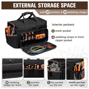 Tùy Chỉnh Nhiệm Vụ Nặng Nề Công Cụ Túi Với Dây Kéo Đóng Cửa Cho Dày Chịu Mài Mòn Vải Crossbody Xách Tay Thợ Điện Bền - Product Image 3