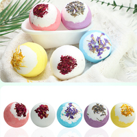 Bom mandi bunga kering warna-warni alami, bola mandi mewah buatan tangan, hadiah mandi fizza warna-warni
