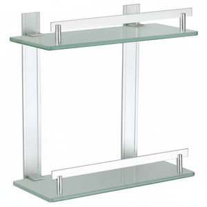 Scaffale TABARCA a 2 Ripiani in Alluminio e Vetro 30 X 13 CM - Product Image 2
