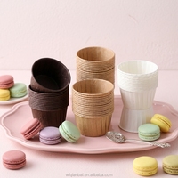Vasos Desechables para Pasteles y Muffins con Borde Enrollado, Resistentes al Calor y al Agua, de Papel para Hornear con Borde Rizado, de Fábrica, para Tiendas de Postres Premium