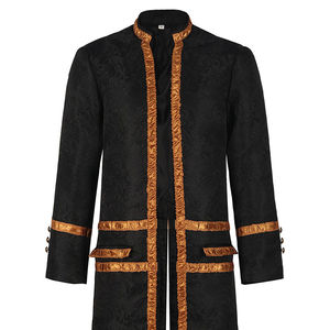 <span class=keywords><strong>2023</strong></span> Halloween Medieval Steampunk <span class=keywords><strong>Assassin</strong></span> Elves pirata disfraz hombres adultos negro largo Split chaqueta gótica abrigos traje ropa - Product Image 1