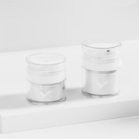 Flacons pompe sans air de luxe 50 ml en PET, PP, ABS pour sérum, crème visage, tonique, shampoing, soins de la peau, emballage cosmétique, logo et couleur personnalisés