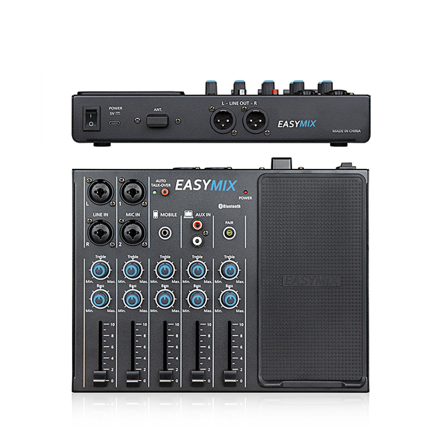 5CH EASY MIX Analog Audio Mixer with Bluetooth & Auto Talk-over Function OTG Port for  Live Streaming  Mobile Recording