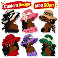 Patchs brodés personnalisés Melanin Magic, appliques thermocollantes pour filles afro-américaines, pour vestes en jean, sacs, chapeaux, vêtements, décoration