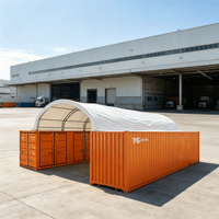 Abri dôme robuste 20x40 pieds en acier galvanisé avec paroi arrière, tente à auvent en PVC imperméable pour entrepôt et garage automobile