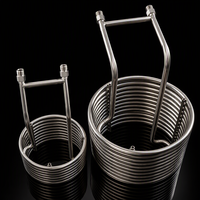 Échangeur de chaleur à serpentin immergé SS304, type tube hélicoïdal, pour le refroidissement des réservoirs de réacteurs chimiques, application industrielle
