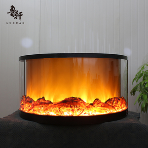 Haut de gamme grande cheminée électrique à flamme Led ronde intérieure sept couleurs en option cheminée à minuterie électronique décorative - Product Image 4