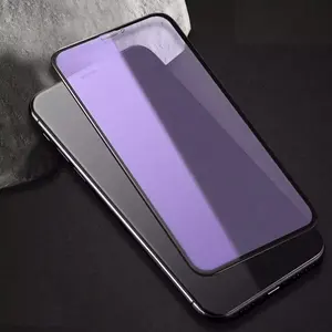 Vidro temperado de proteção de olhos 2.5d, vidro protetor de luz azul roxo para iphone 14 13 12 11 pro xs max xr x 8 7 6 plus se3