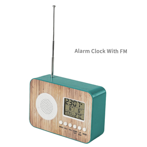 Tre Bảng điều khiển phía trước đồng hồ kỹ thuật số đa chức năng xem xách tay FM ngày Nhiệt độ thời gian đài phát thanh đồng hồ báo thức - Product Image 4