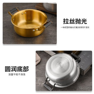 Olla para sopa de acero inoxidable 304 de 1.1L-2L, compatible con inducción, mini olla portátil para ramen y fideos - Product Image 5