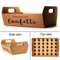 Boîte en papier kraft jetable et recyclable à fentes pour frites, poulet frit, nuggets et gelée, fabriquée à partir de matériaux recyclés