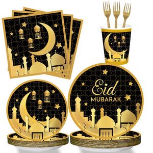 Decoraciones, Platos, Vasos, Servilletas Desechables, Juego de Vajilla para Eid Mubarak - Product Image 5