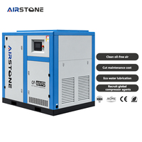 Compresor de Aire de Tornillo Rotativo Industrial Airstone PM VSD, Sin Aceite, Lubricado con Agua, 45KW 60HP 8Bar, Control PLC, Motor Portátil