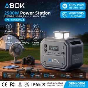 ABOK <b>Solar</b> Generator Portable Power Station LiFePO4 Fast <b>Charging</b> 2500W 2800W 2160Wh Dual MPPT for Home RV Outdoor Wholesale - Product Image 1