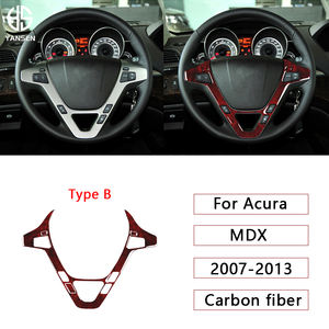 Autocollant de cadre de garniture de couverture de <span class=keywords><strong>panneau</strong></span> de volant de Grain de <span class=keywords><strong>bois</strong></span> rouge pour Honda Acura MDX 07-13 accessoires de décorateur d'intérieur de voiture - Product Image 1