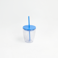 Gobelet en plastique AS de 400 ml (14 oz) avec logo personnalisé, sans BPA, avec couvercle et paille, anti-fuite, écologique, compatible lave-vaisselle, pour la salle de sport