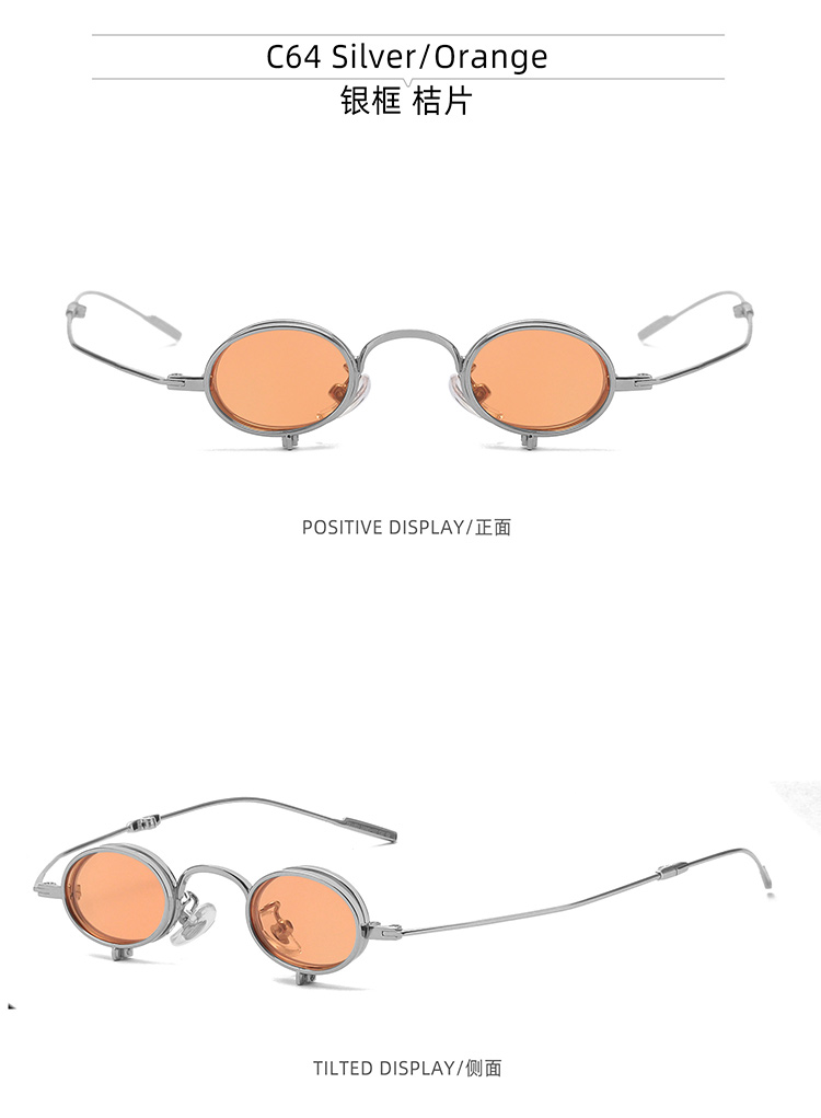 Vintage Small Gold Frame Flip-Up Polarized Sunglasses for Men