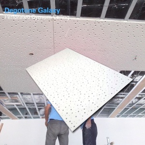 Paneles de yeso perforados de <span class=keywords><strong>12</strong></span> mm con agujeros cuadrados y redondos, paneles acústicos para techos de yeso, diseño moderno, fábrica en China, 1200x2400 mm - Product Image 1