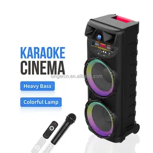ZQS10205 Dual 10 inch Outdoor Popular PRO Subwoofer 50W DJ Karaoke Box Wireless Trolley Woofer PartyBOX Speaker