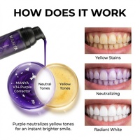 Pasta Dental Correctora de Color V34, Tratamiento Blanqueador Neutralizador de Tonos Amarillos para una Sonrisa Brillante