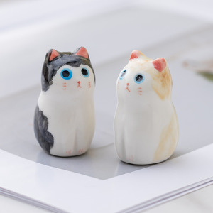Wholesale Cute Mini Cat <b>Ceramic</b> <b>Ornament</b> With Healing Design for Office Desktop Stress Relief Gift Use - Product Image 3