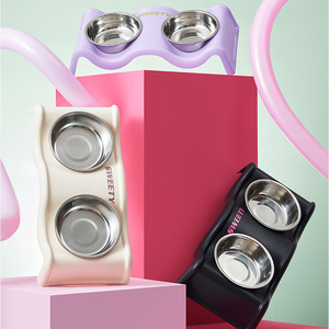 Stainless Pet <strong>Bowl</strong> Dog Cat Feeding Double <strong>Bowl</strong> Prevent Spills Silicone and Stainless Dowl <strong>Bowl</strong> - Product Image 6